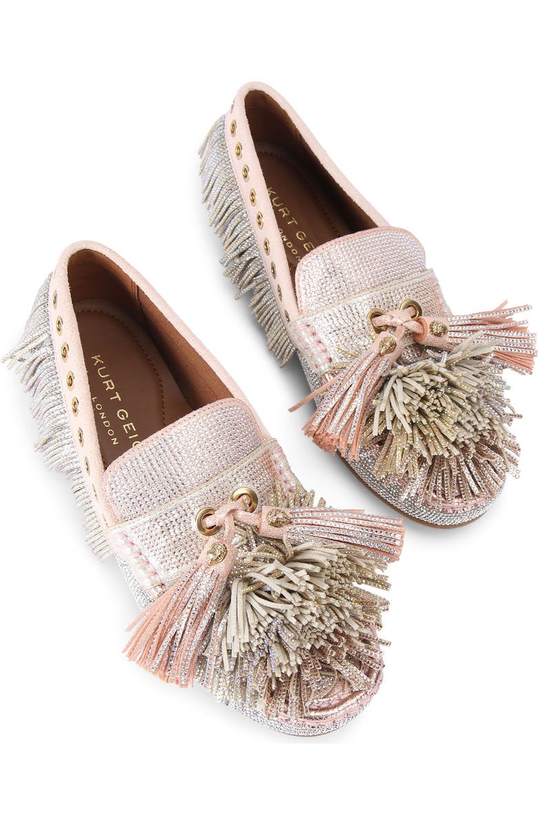 Kurt Geiger London Crystal Embellished Pompom Loafer, Alternate, color, Open Grey
