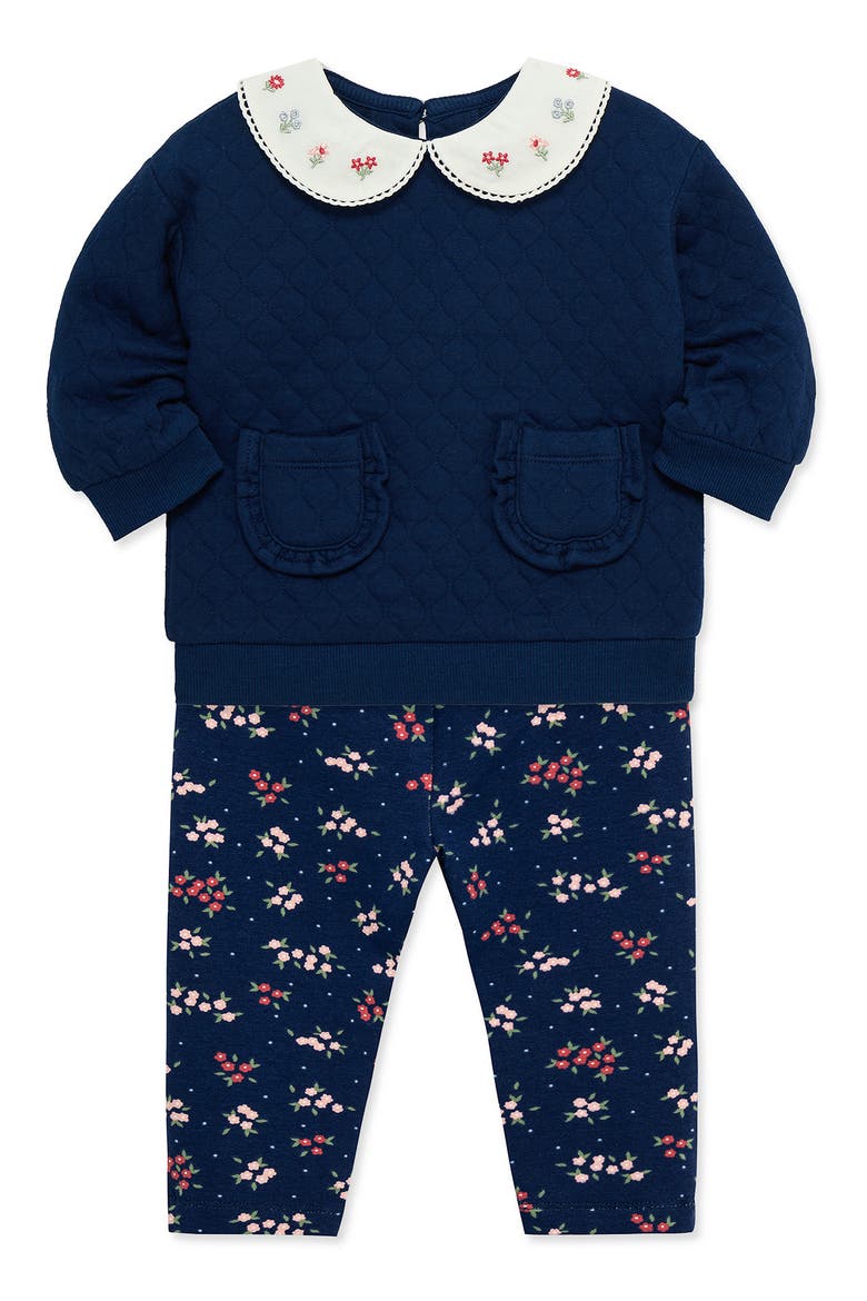 2-Piece Quilted Sweatshirt & Leggings Set, Alternate, color, BLUE