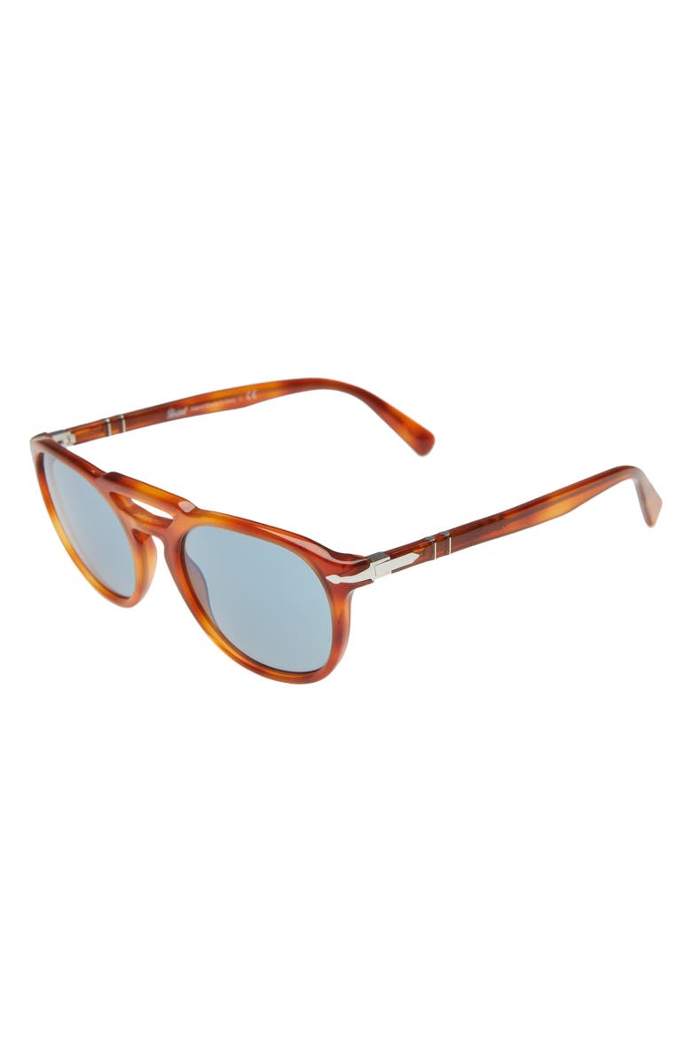 Persol 52mm Rectangular Sunglasses, Alternate, color, Lt Brown