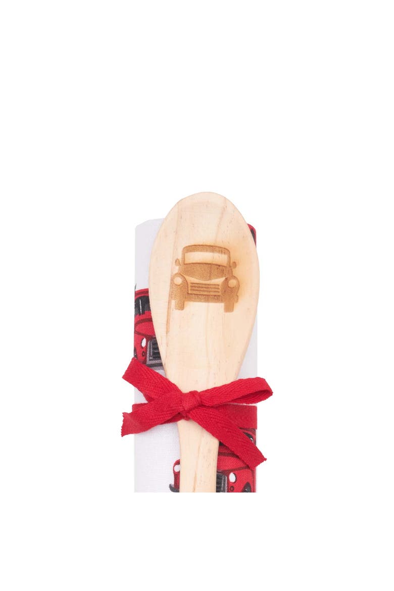 Red Christmas Truck Towel & Spoon Gift Bundle Set of 2, Alternate, color, Red