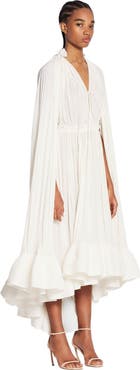 Lanvin Long Charmeuse Ruffle Dress