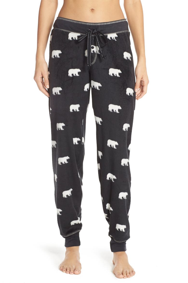 Fleece Lounge Pants, Main, color, BLACK POLAR BEAR