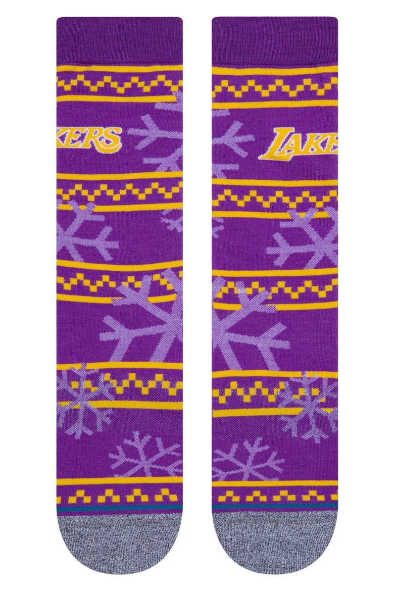Los Angeles Lakers Crew Socks, Main, color, PURPLE