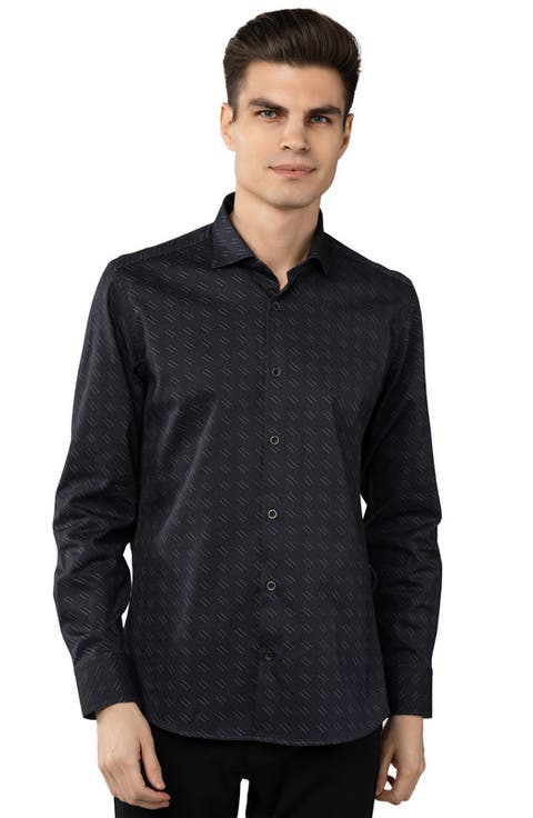 Leo  Jacquard with Daggers and Dots Shirt