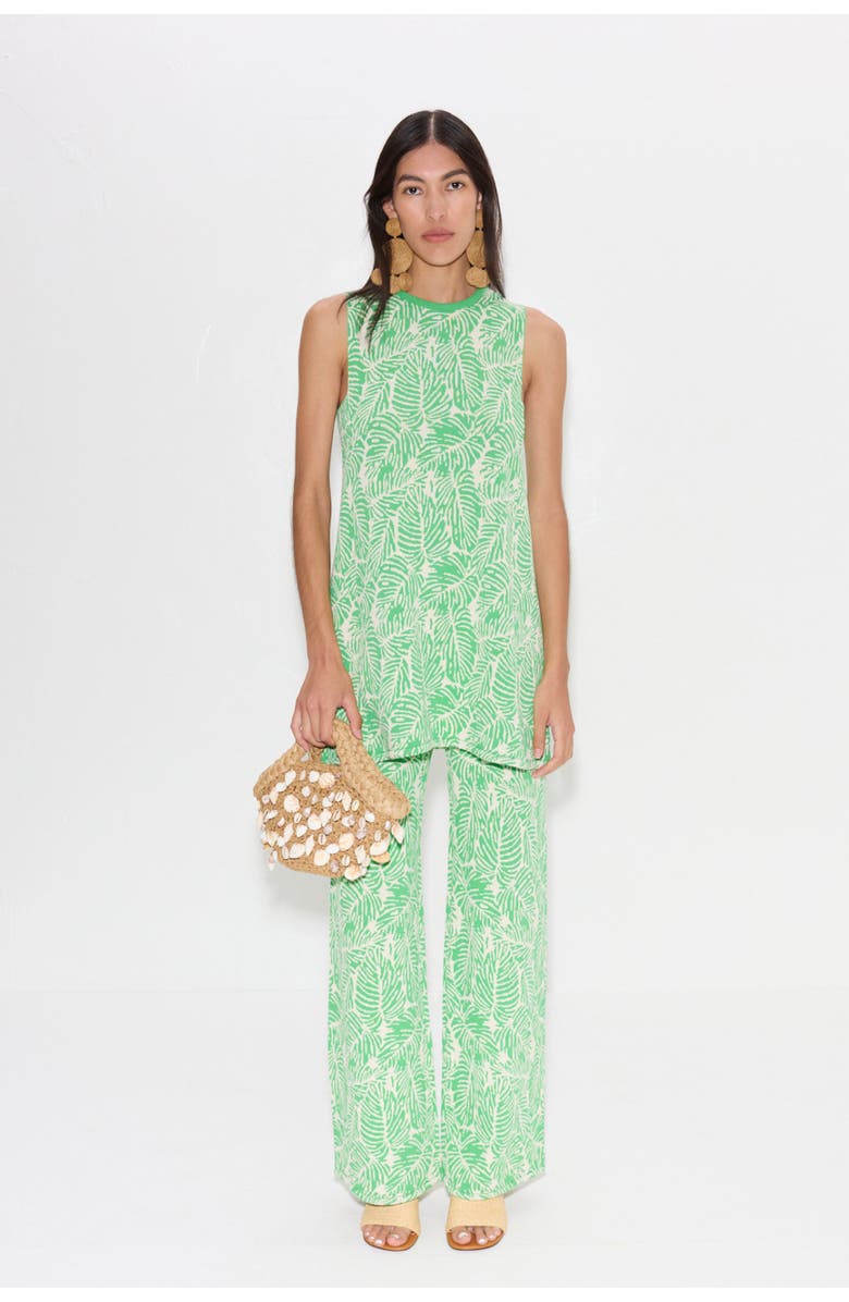 SIMONMILLER Zana Knit Mini Dress, Alternate, color, Gummy Green Palm Leaf