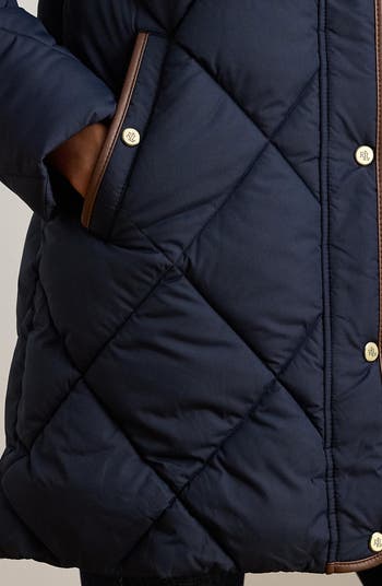 Faux Fur Trim Hooded Puffer Jacket