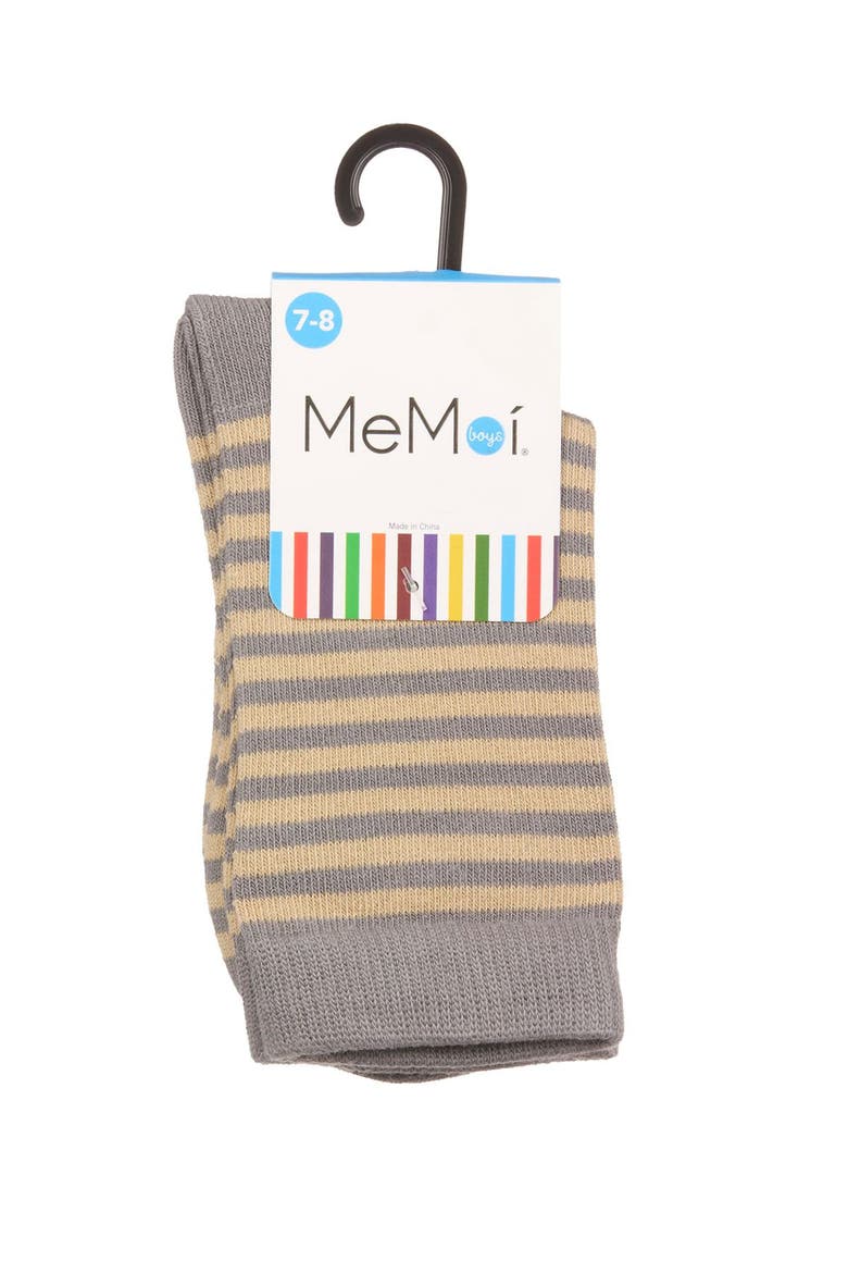 Thin Stripe Crew Sock, Alternate, color, Gray