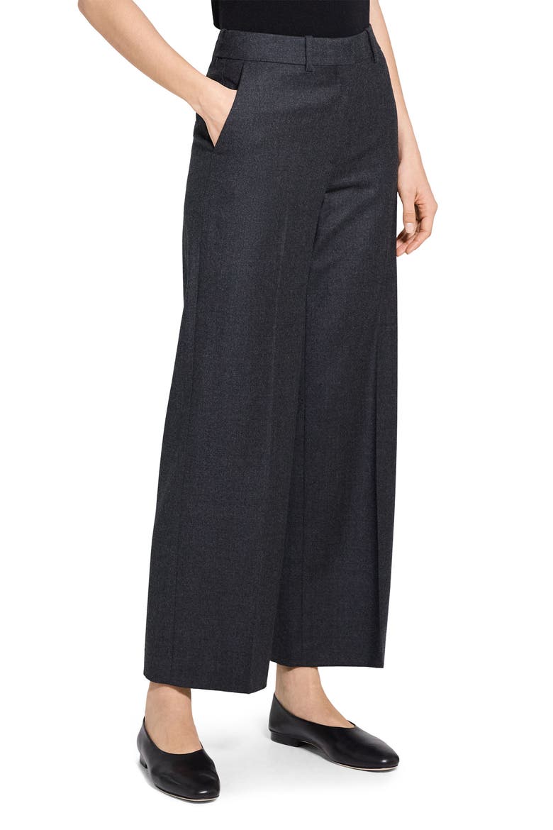 Sleek Flannel Straight Classic Pants, Alternate, color, NEW CHARCOAL MELANGE