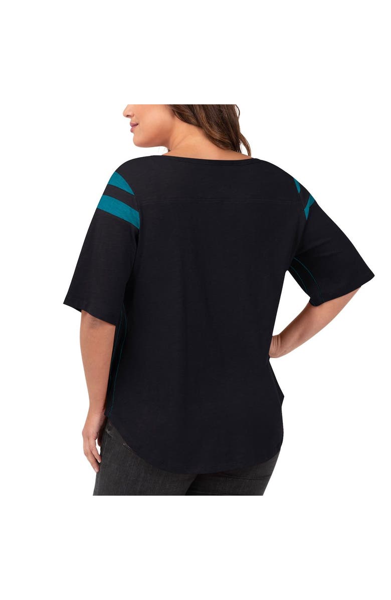 G-III 4HER BY CARL BANKS Women's G-III 4Her by Carl Banks Black Jacksonville Jaguars Plus Size Linebacker T-Shirt, Alternate, color, Black