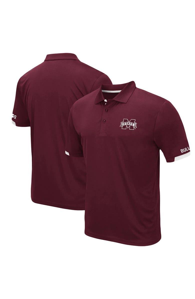 COLOSSEUM Men's Colosseum Maroon Mississippi State Bulldogs Santry Lightweight Polo, Main, color, Maroon