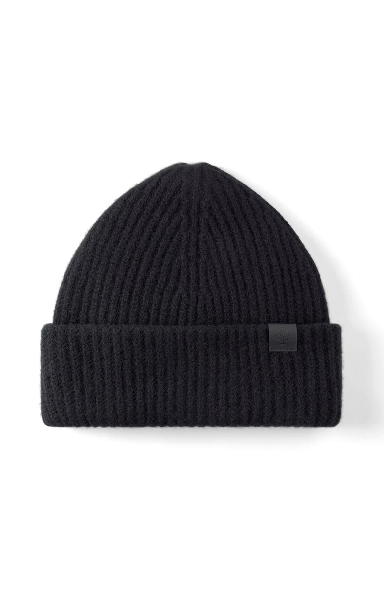 Mulberry Chunky Ribbed Beanie, Main, color, Black