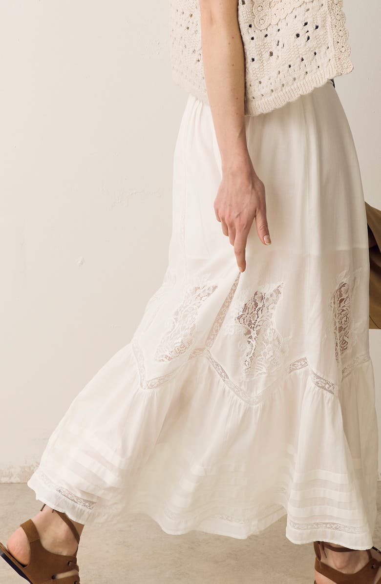 PER UNA BY M&S Cotton Maxi Skirt, Alternate, color, Soft White