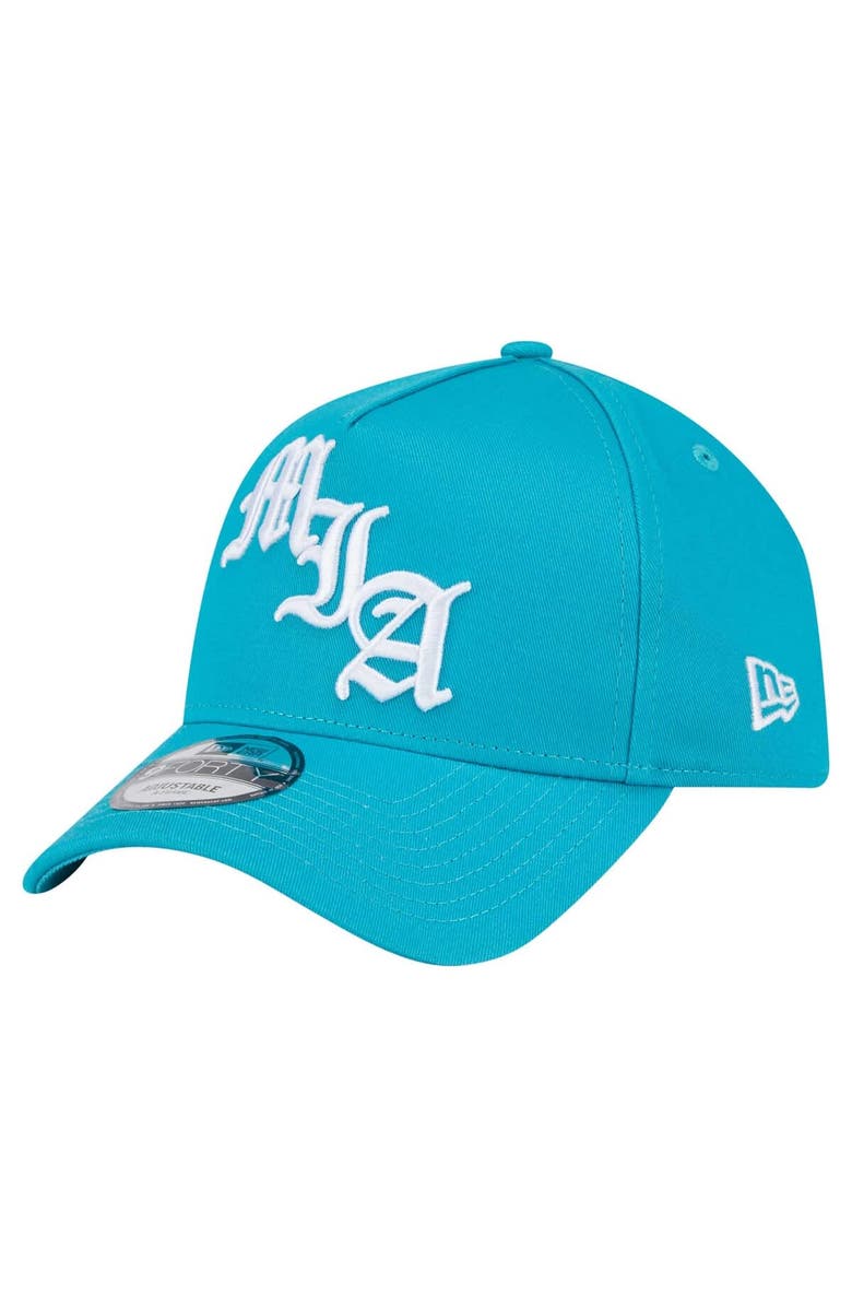 New Era Men's New Era Aqua Miami Dolphins Mystic 9FORTY A-Frame Adjustable Hat, Alternate, color, Aqua