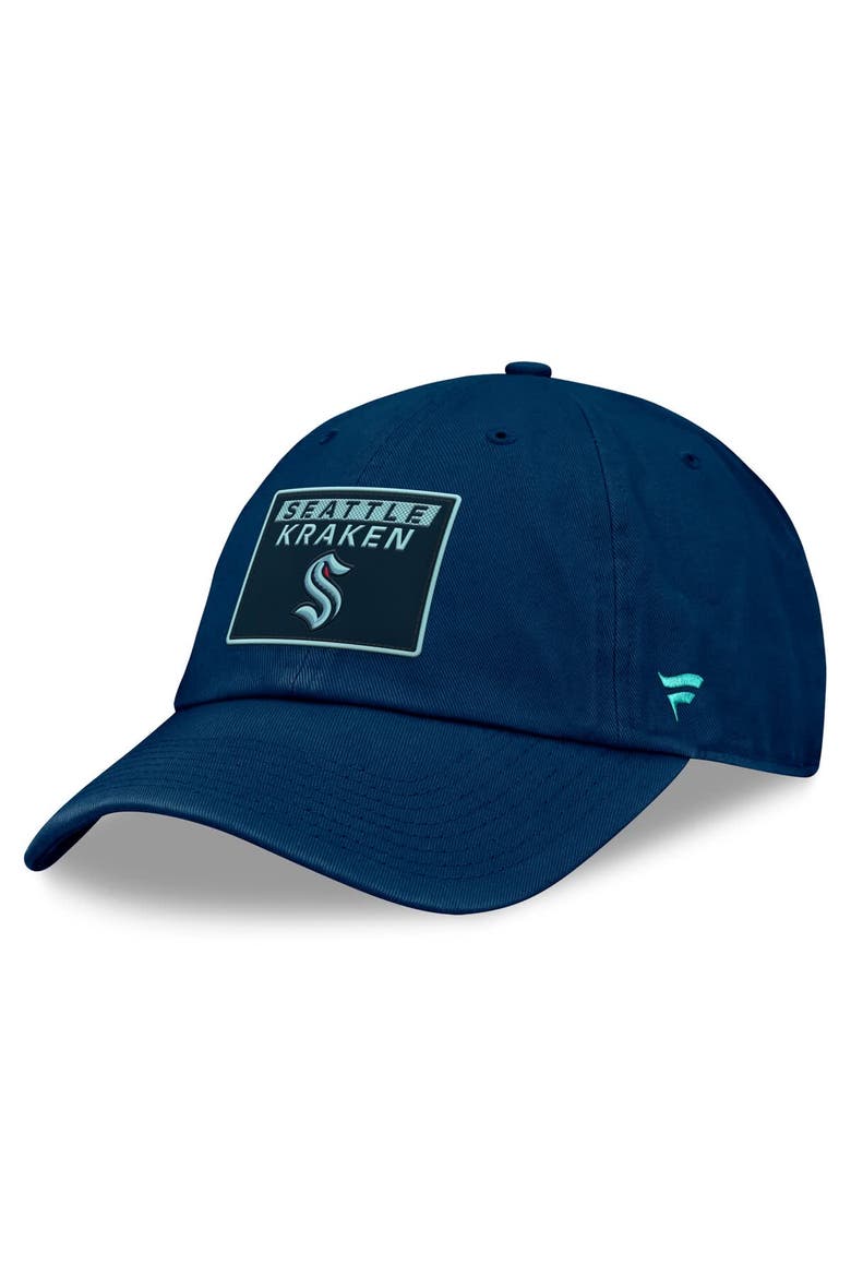 Women's Fanatics  Deep Sea Blue Seattle Kraken Authentic Pro Rink Adjustable Hat, Main, color, Navy