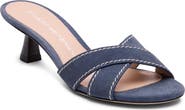 Stuart Weitzman Minimalist Kitten Heel Slide Sandal