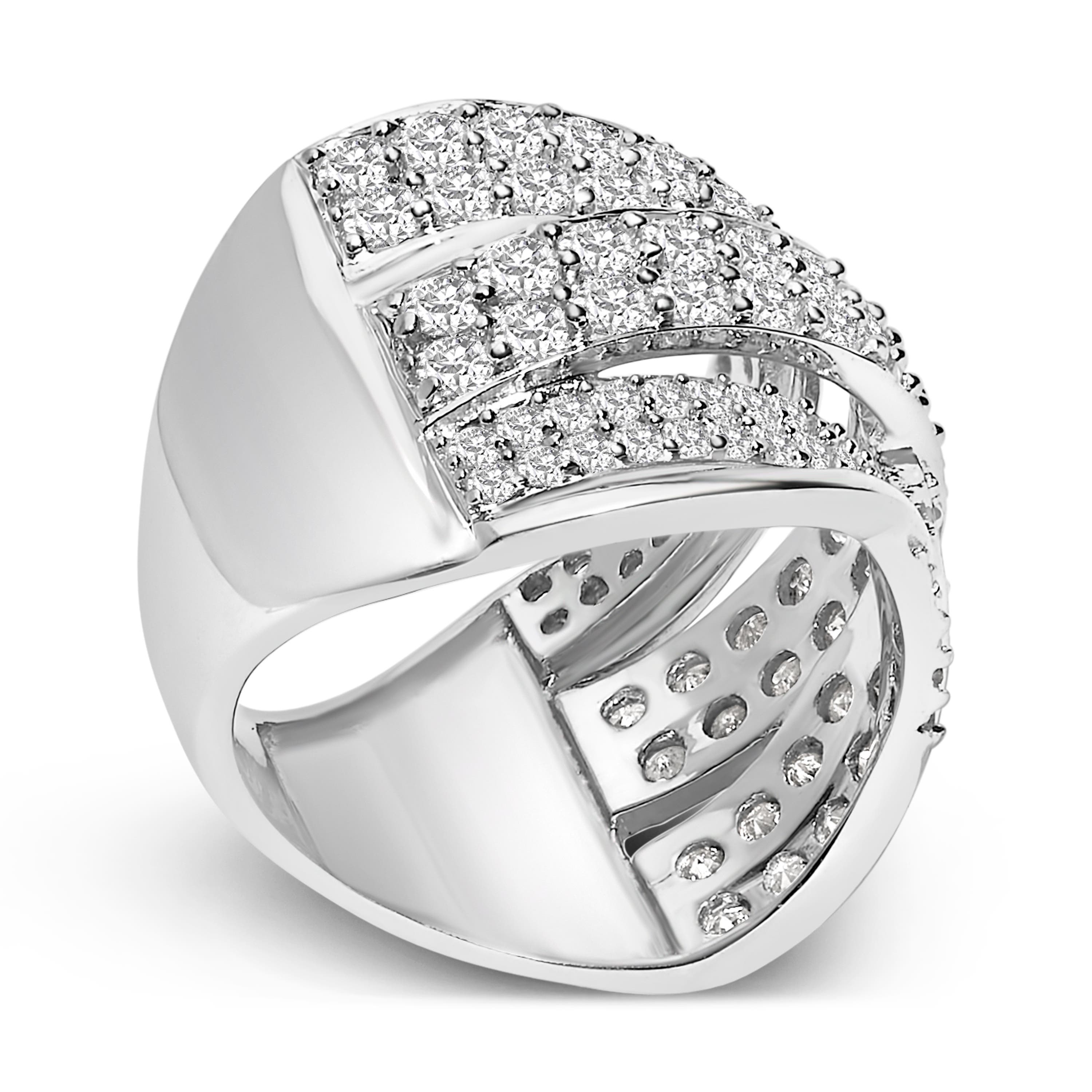 Haus of Brilliance Silver 2.00 Cttw Diamond Overlapping Bypass Band ...
