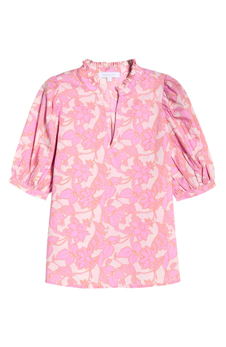 SUGARLIPS Daney Puff Sleeve Top, Main, color, Pink-Cream