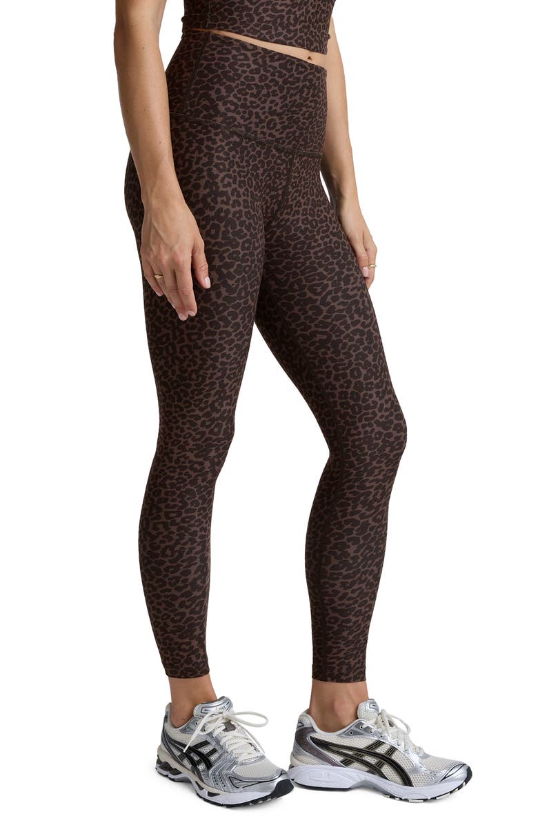 Beyond Yoga SoftMark Caught in the Midi High Waist Leggings, Alternate, color, Espresso Leopard