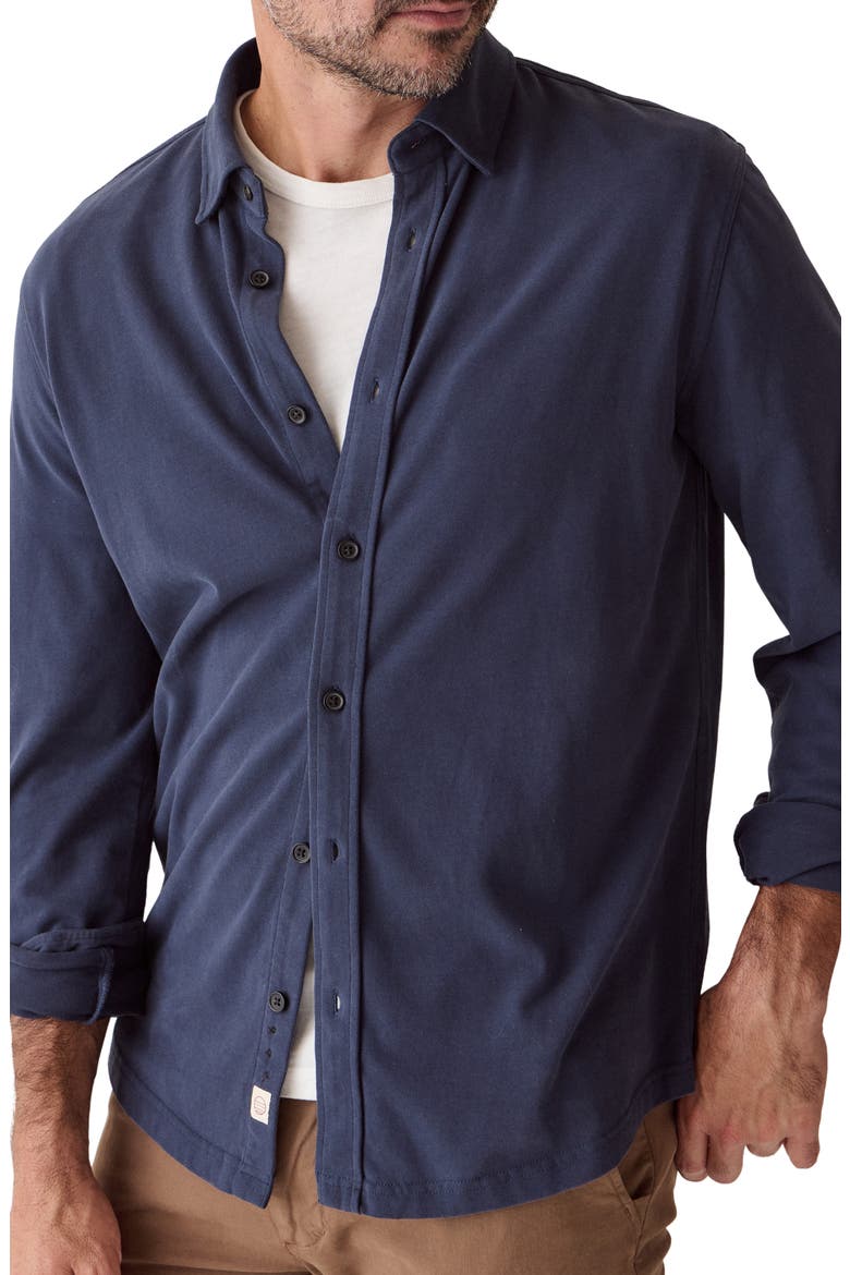 Luxe Long Sleeve Cotton Jersey Shirt, Main, color, NAVY