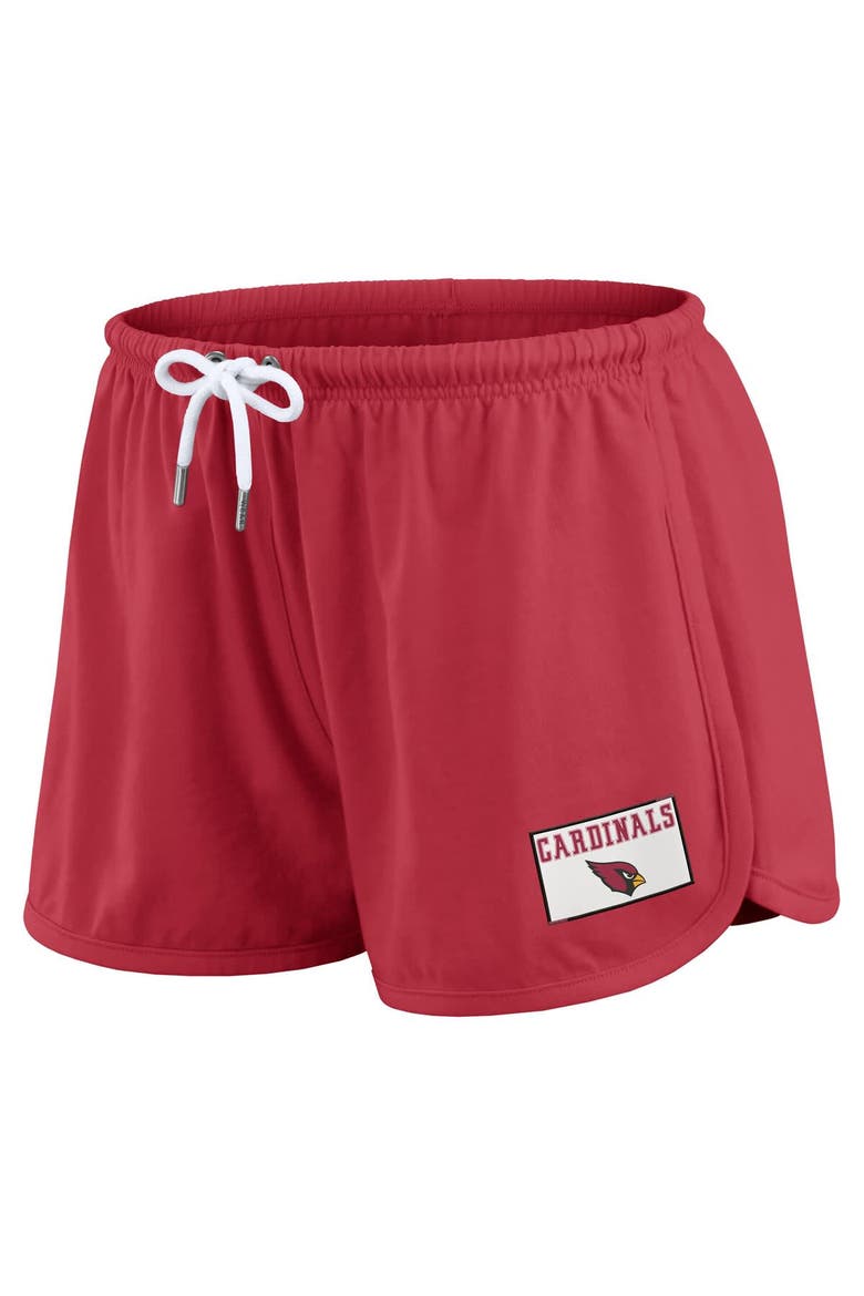 Women's WEAR by Erin Andrews Cardinal Arizona Cardinals Heavy Rugby Jersey Long Sleeve T-Shirt & Shorts Lounge Set, Alternate, color, Cardinal