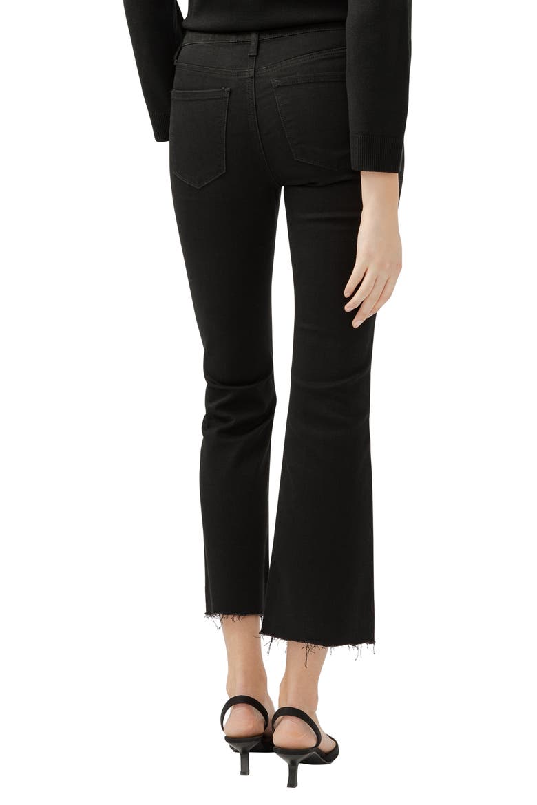 Suki Curvy Raw Hem Mid Rise Kick Flare Jeans, Alternate, color, BLACK
