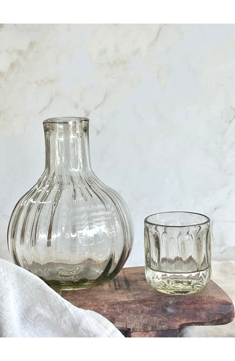 Villa Lua Home Handblown Fluted Carafe Set, Alternate, color, Black