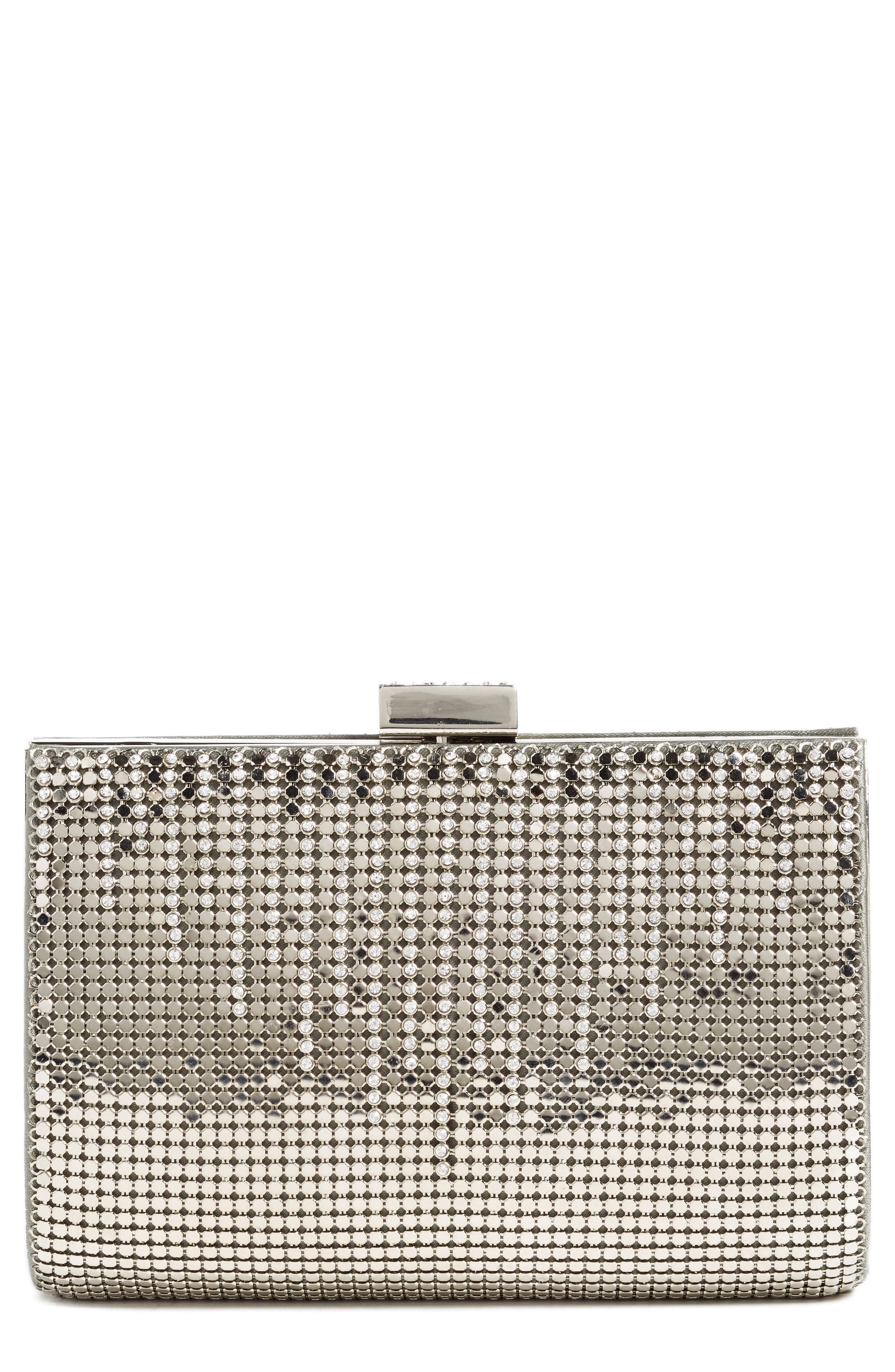'Diamond Drips' Evening Clutch, Alternate, color, PEWTER