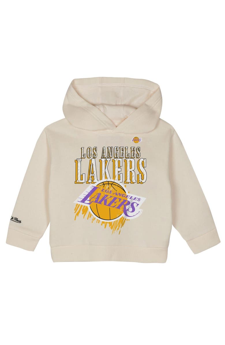 Mitchell & Ness Toddler Mitchell & Ness Cream Los Angeles Lakers Hang Time Oversized Pullover Hoodie & Pants Set, Alternate, color,