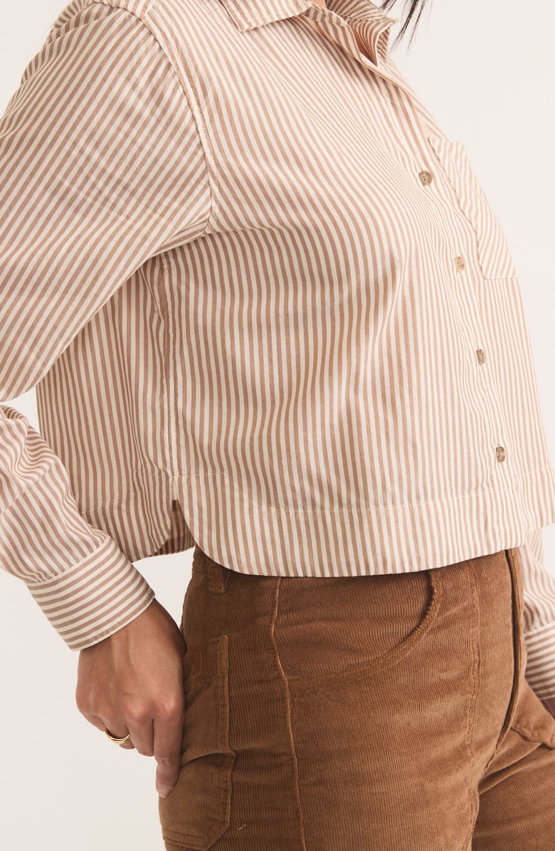 Marine Layer Mila Stripe Crop Button-Up Shirt, Alternate, color,