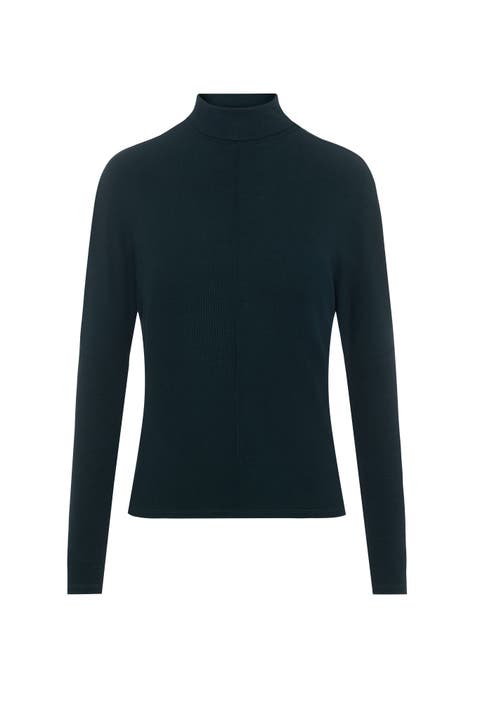 Dolman Sleeve Turtleneck Thin Knit Sweater