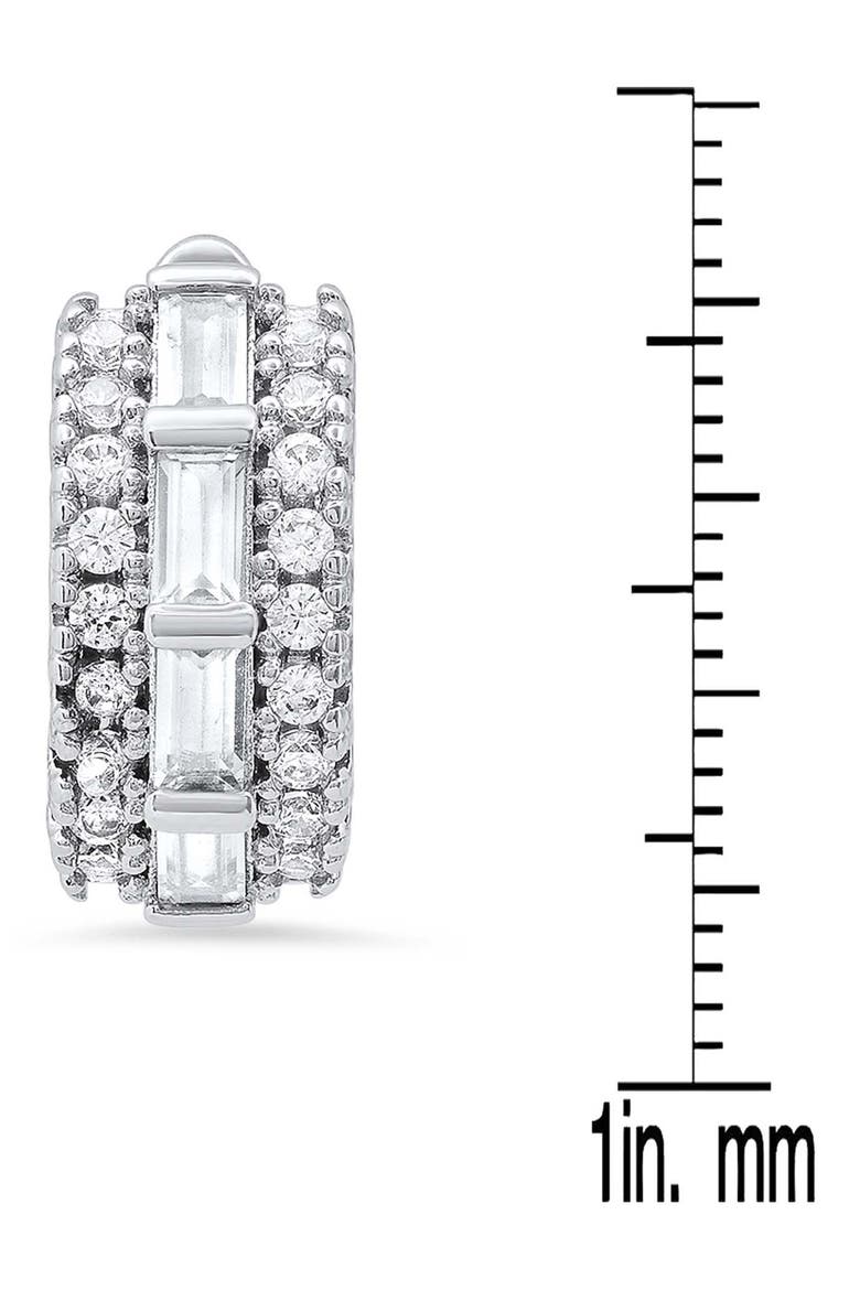 Simulated Diamond Hoop Earrings, Alternate, color, SILVER
