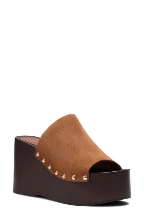 Kate Studded Wedge Platform Slide Sandal (Women)