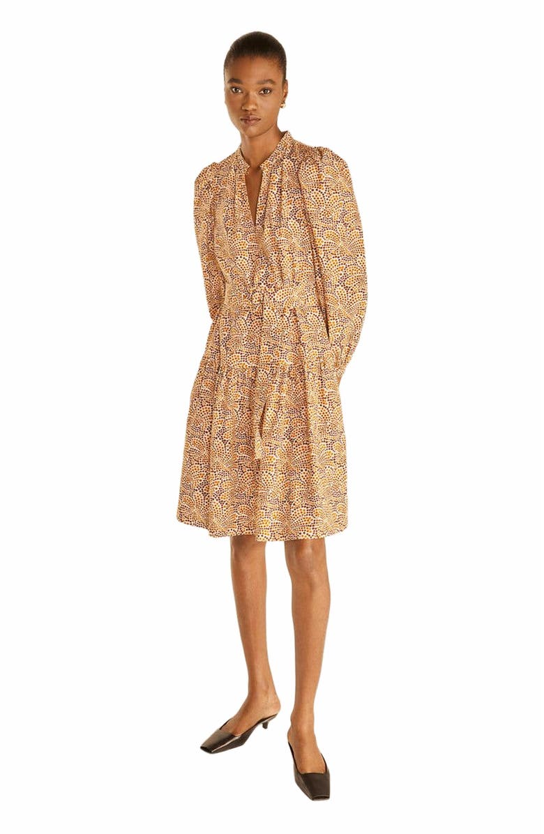 Rebecca Taylor Speckled Fleur Puff Sleeve Dress, Alternate, color,