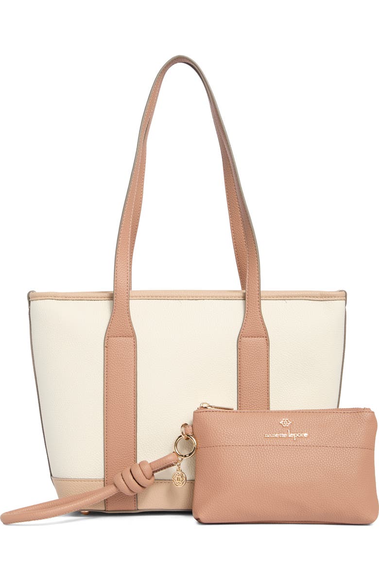 Nanette Lepore Sylas Tote with Wristlet Pouch, Alternate, color, Warm Taupe - Rice