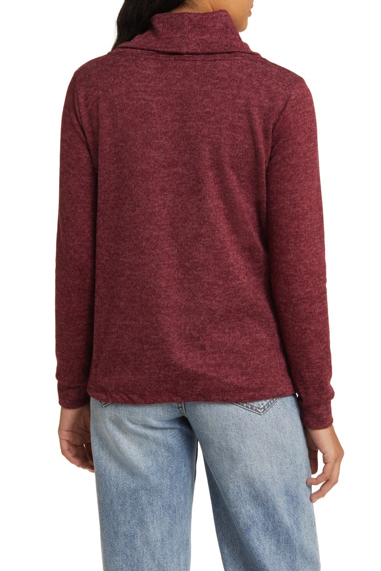 Cowl Neck Knit Top, Alternate, color, BURGUNDY