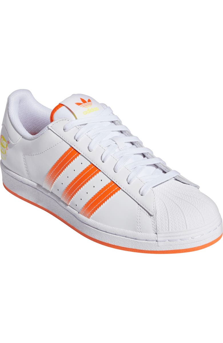 adidas Superstar Sneaker, Main, color, Ftwr White/ Impact Orange