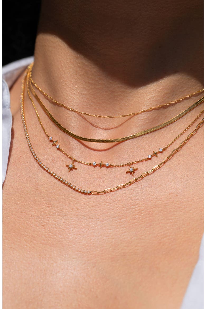 Wandering Stars Necklace, Alternate, color, GOLD