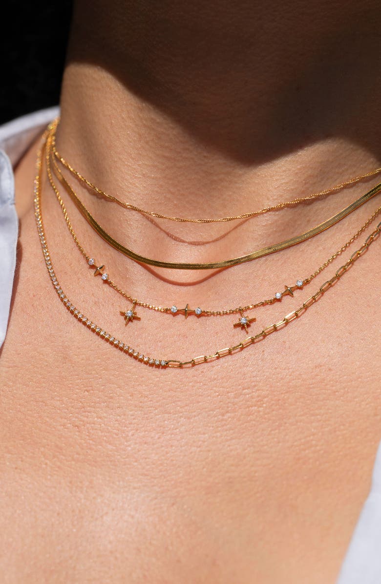 Girls Crew Wandering Stars Necklace, Alternate, color, Gold