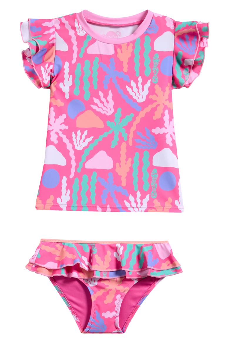 Kids' Palm Springs Ruffle Two-Piece Swimsuit, Main, color, PINK