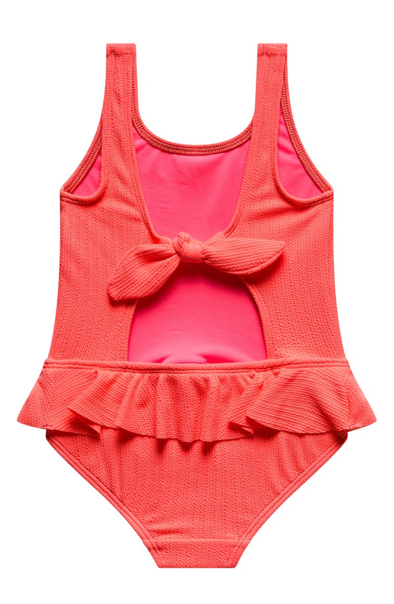 Beach Lingo Kids' Ruffle Textured One-Piece Swimsuit, Alternate, color, Slushy