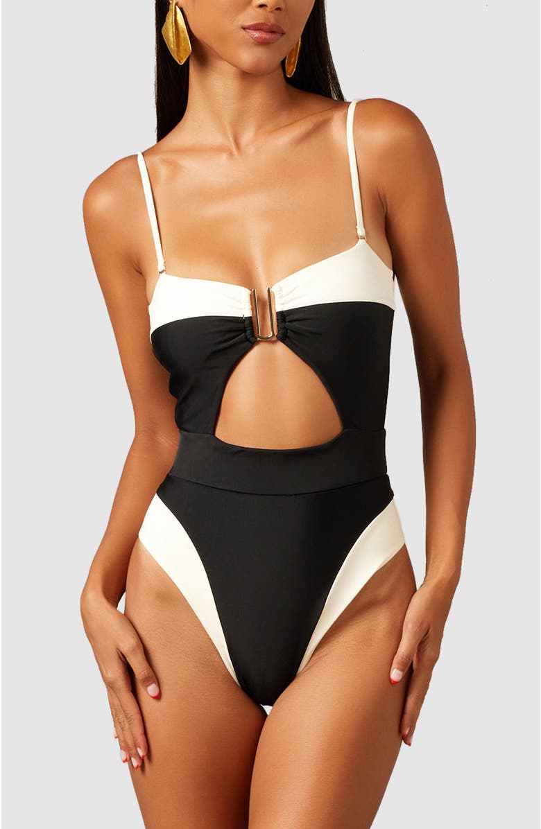 MBM Swim Cherish One-Piece Swimsuit, Main, color, Black