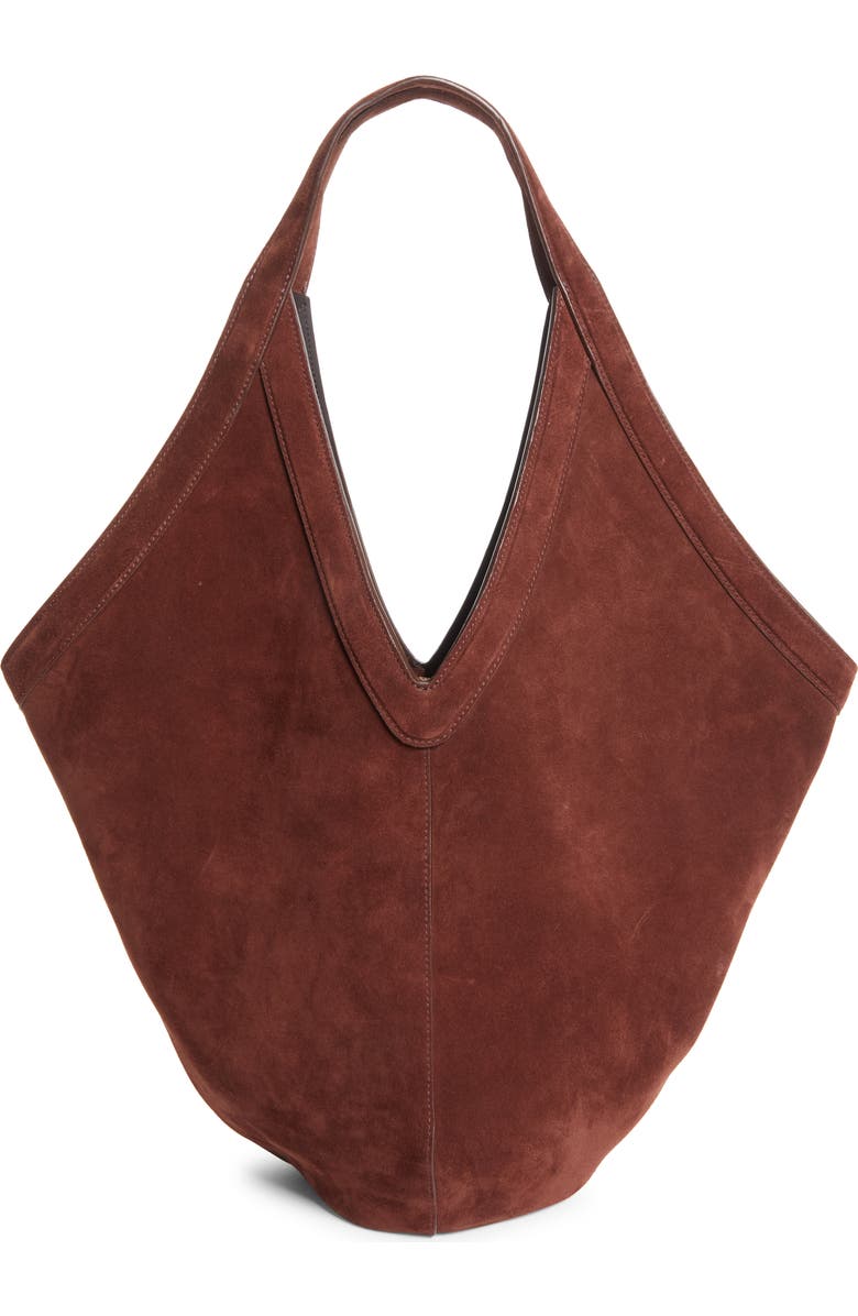 Mansur Gavriel Soft M Suede Hobo Bag, Main, color, Chocolate