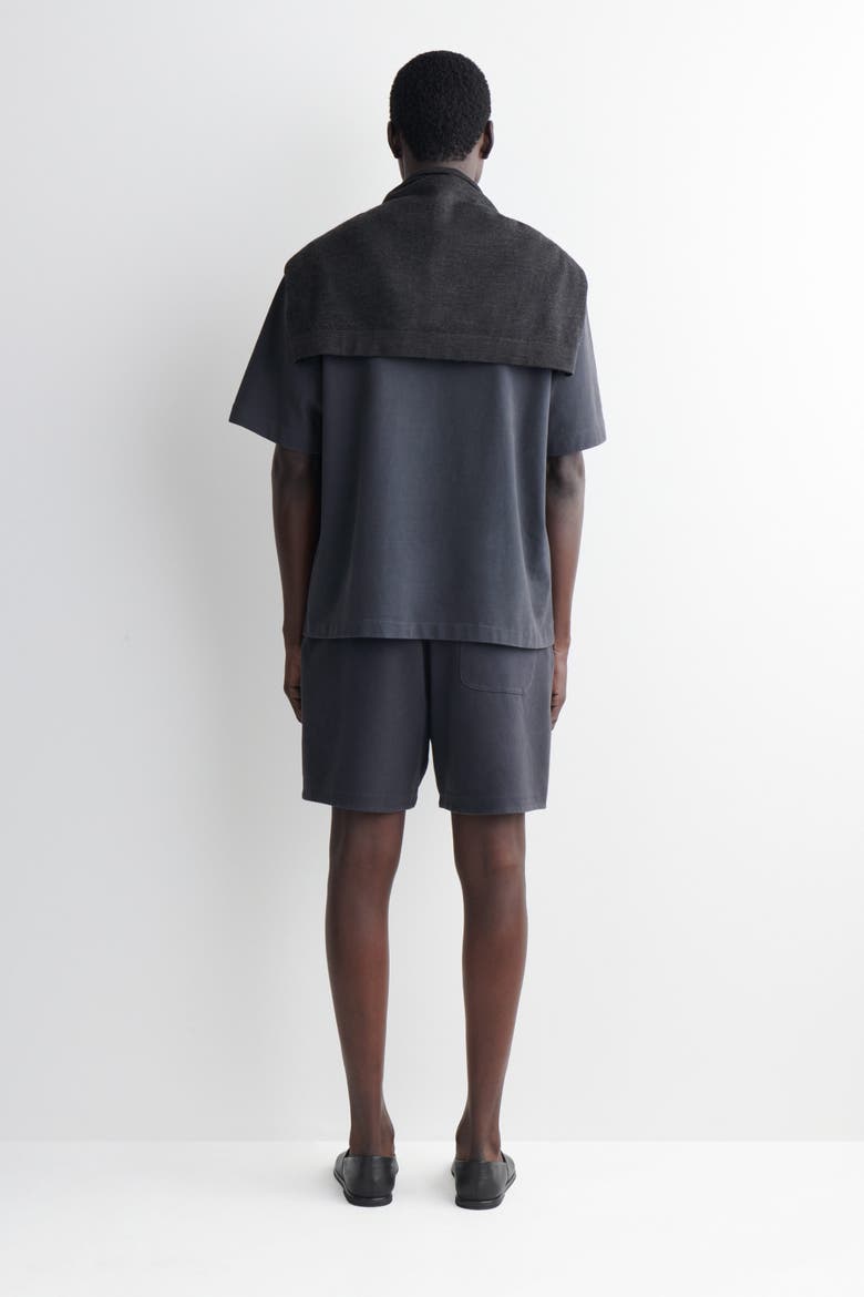 Garment-washed Cotton-jersey Shorts, Alternate, color, CHARCOAL