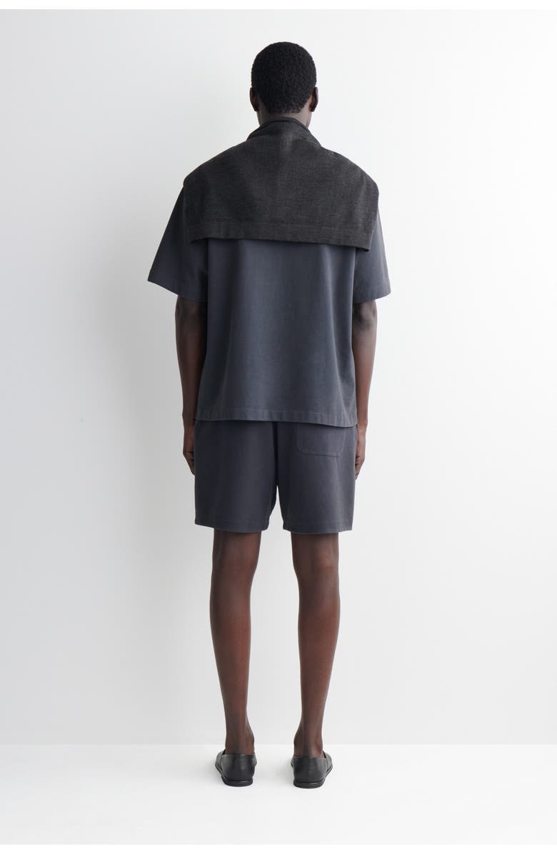 COS Garment-washed Cotton-jersey Shorts, Alternate, color, Charcoal