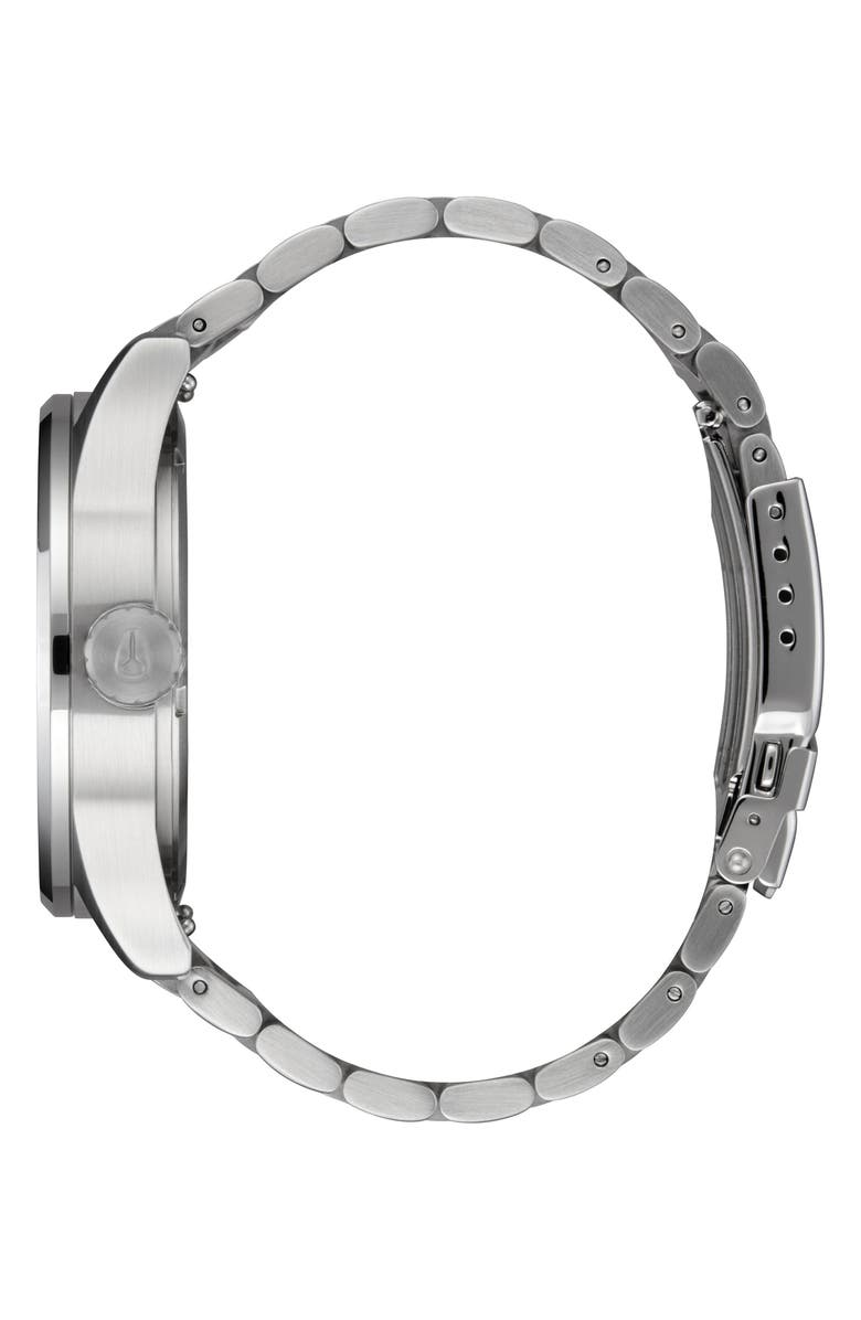 Nixon Sentry Bracelet Watch, 42mm, Alternate, color, Silver / Coral