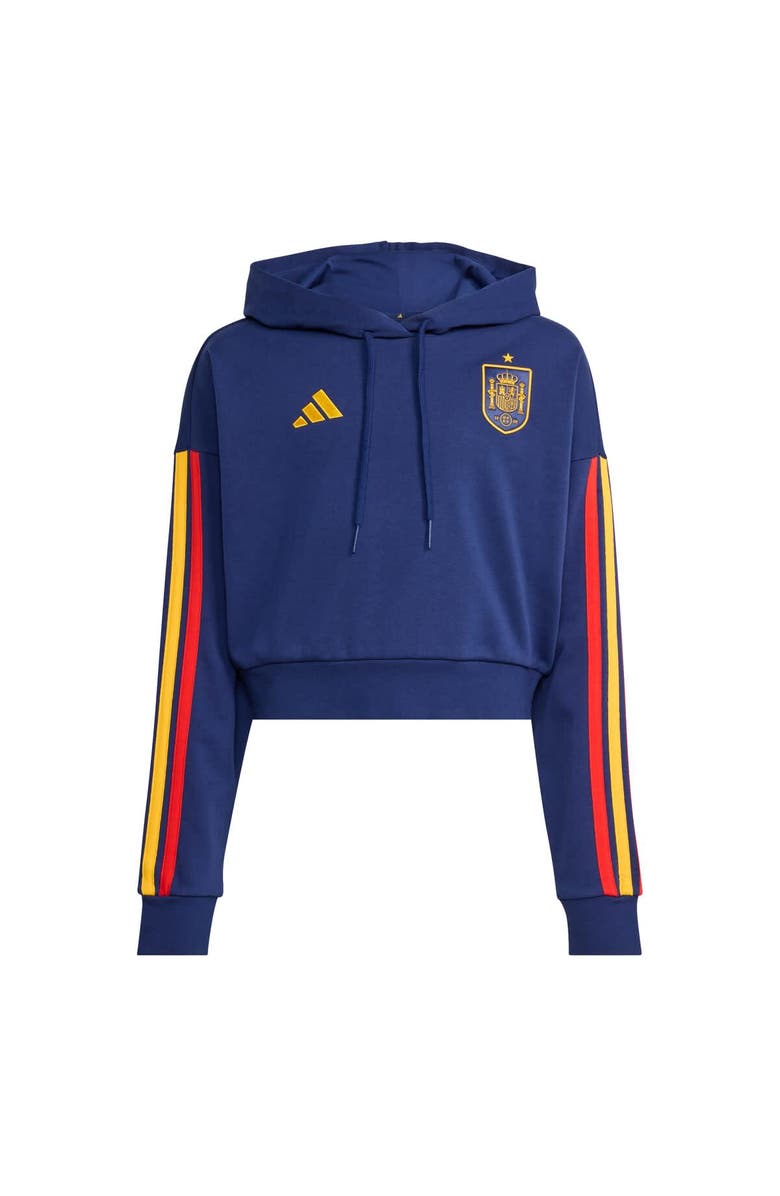 adidas Women's adidas Navy Spain National Team FIFA x World Cup Alphaskin Cropped Hoodie, Main, color, Navy
