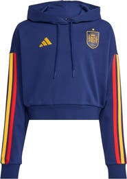 adidas Women's adidas Navy Spain National Team FIFA x World Cup Alphaskin Cropped Hoodie