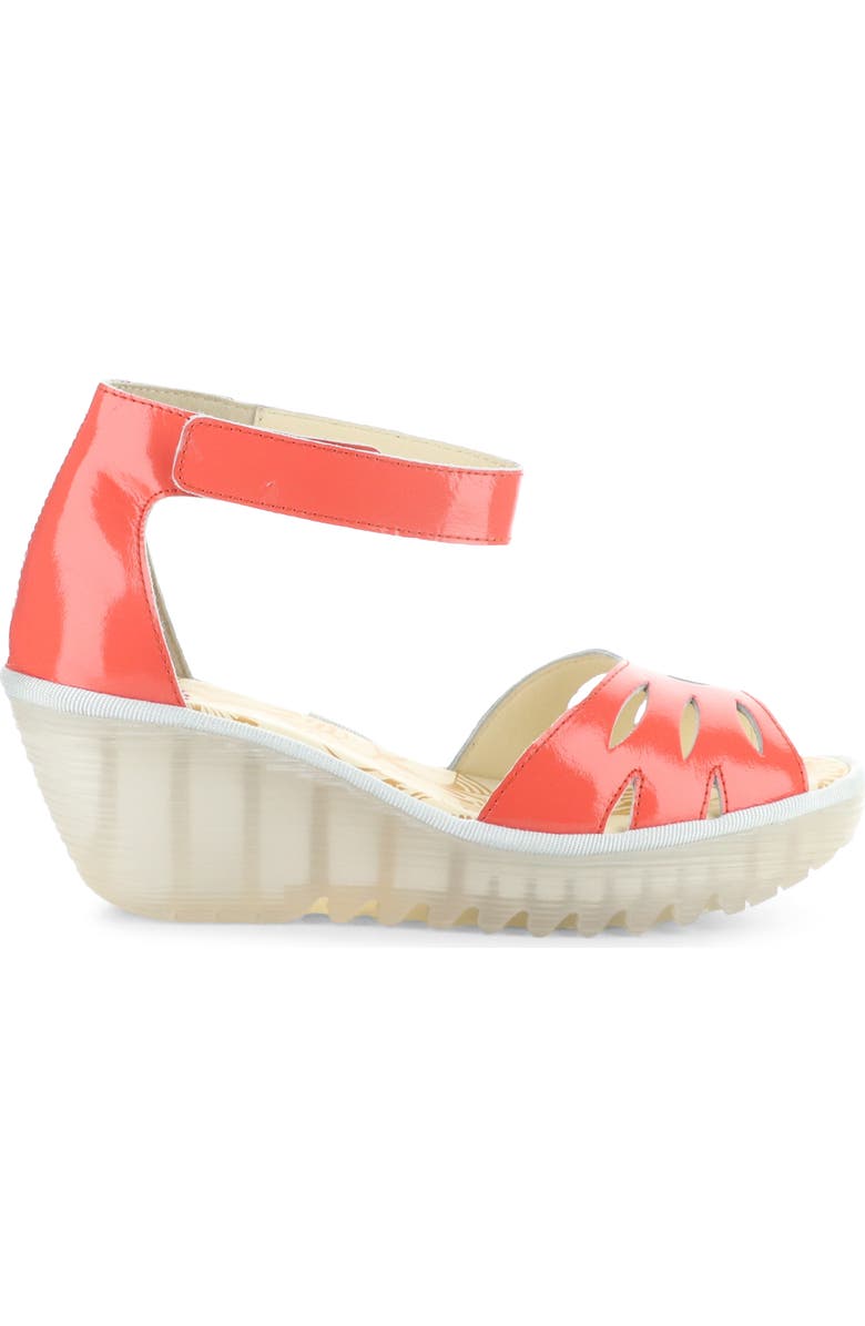 Fly London Yelu Platform Wedge Sandal, Alternate, color, Scarlet