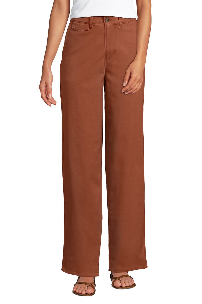 Chino High Rise Rail Straight Leg Pants, Alternate, color, Rich Ginger Brown