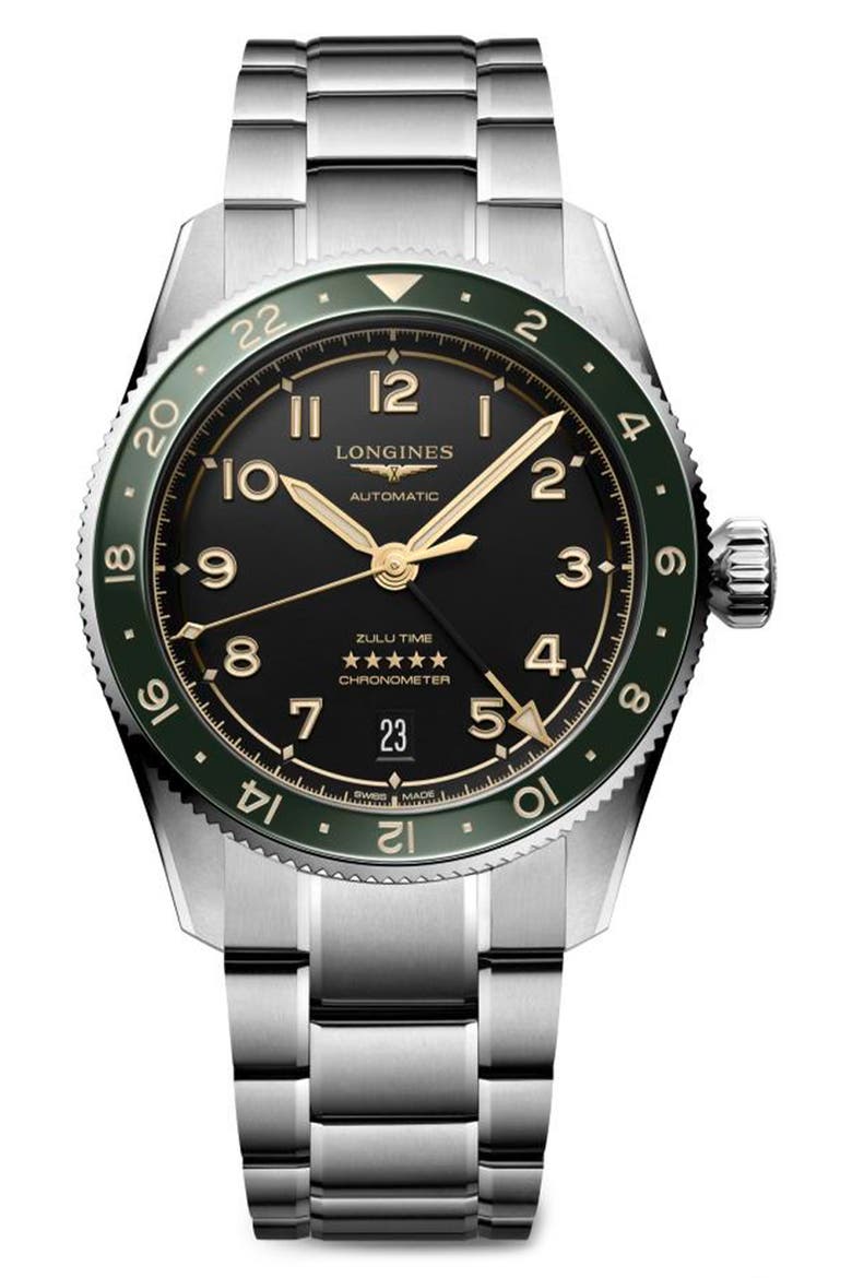 Spirit Zulu Bracelet Watch, 39mm, Main, color, SILVER/ANTHRACITE/GREEN